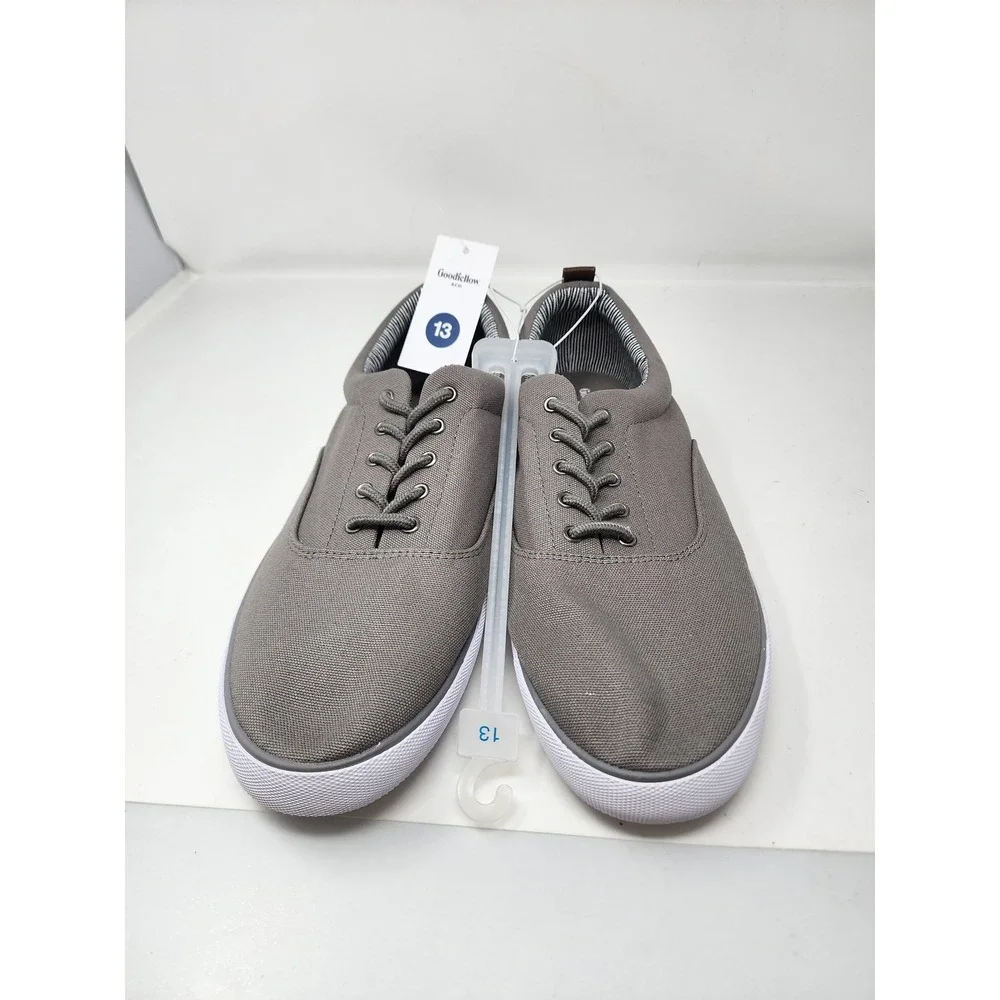 Goodfellow & Co Mens Low Top Lace Up Sneakers Gray Canvas Casual Size 13